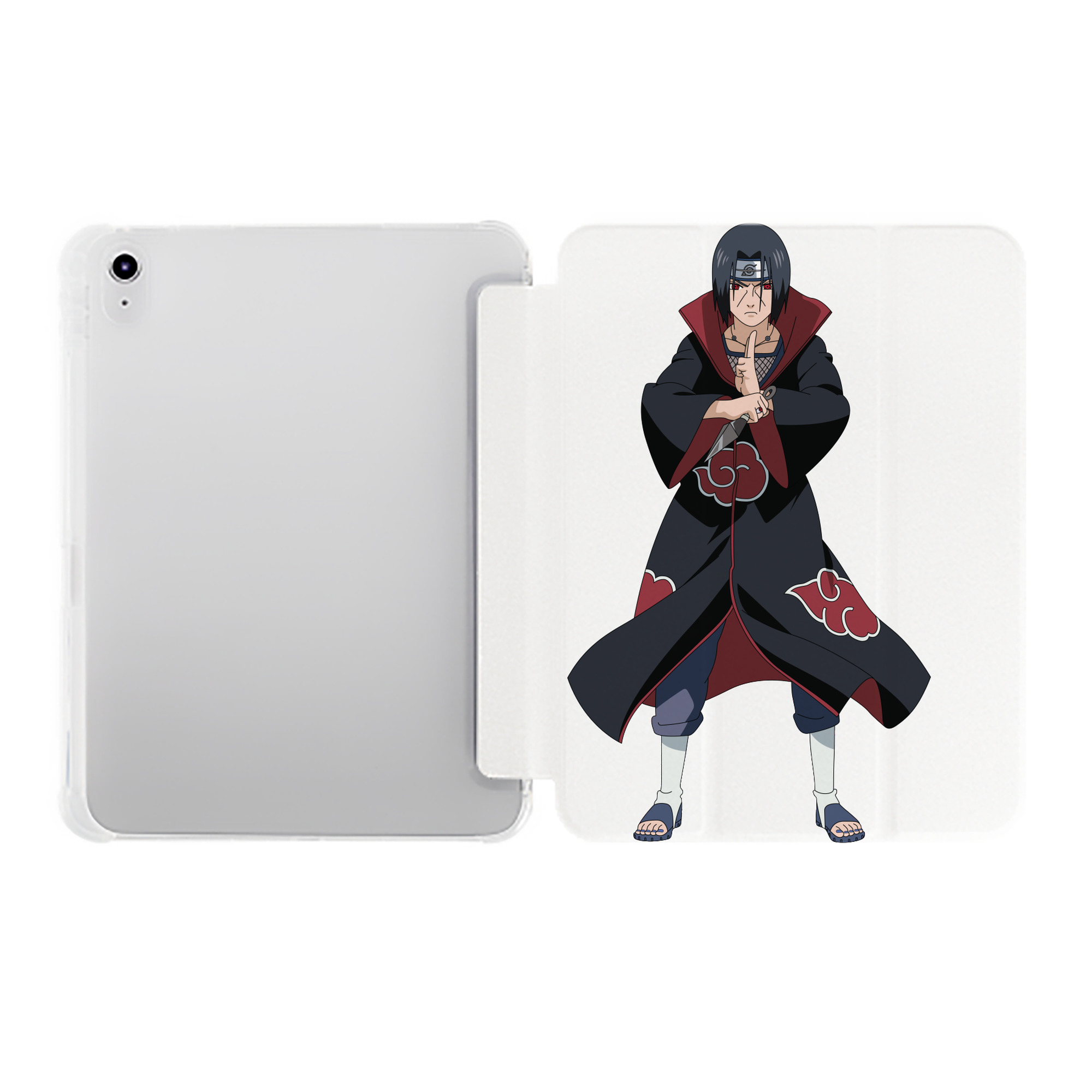 （画像用） NARUTO -ナルト- うちは イタチ Uchiha Itachi IPad ケース ペン収納付き 三つ折りスタンド PUレザー×シリコン 対応機種9.5/10.5/10.9インチ